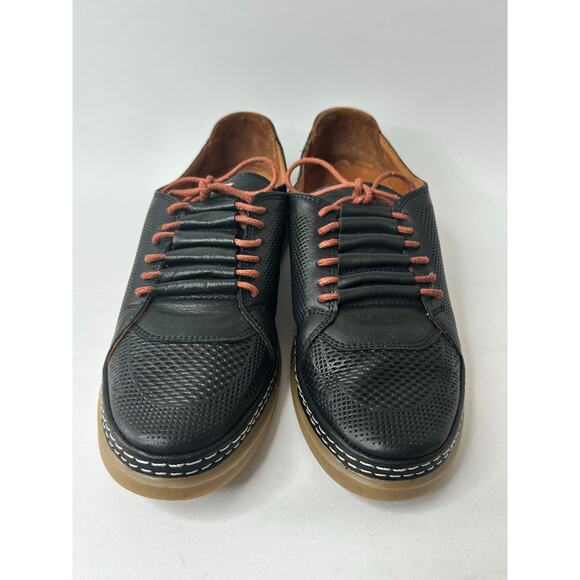 Cools 21 Women's Oscar Hidden Lace Perforated Leather Sneakers  Black  US 8.5 - Picture 2 of 8